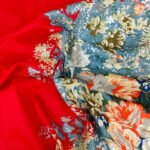 Luxury Twill Cotton Bedsheet – King Size – 3Pecs – Flora Red - Image 4