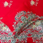 Luxury Twill Cotton Bedsheet – King Size – 3Pecs – Flora Red Candy - Image 3