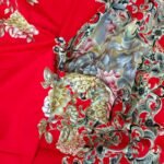 Luxury Twill Cotton Bedsheet – King Size – 3Pecs – Flora Red Candy - Image 4