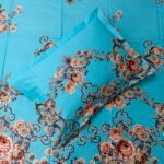 Luxury Twill Cotton Bedsheet – King Size – 3Pecs – Firoza Rose - Image 3