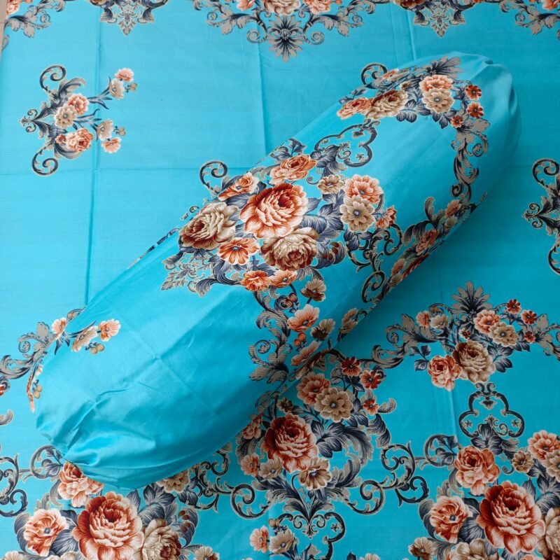 Luxury Twill Cotton Bedsheet – King Size – 3Pecs – Firoza Rose - Image 2