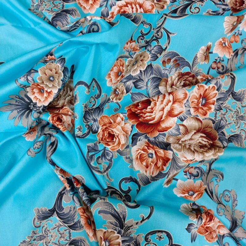 Luxury Twill Cotton Bedsheet – King Size – 3Pecs – Firoza Rose - Image 4