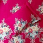 Luxury Twill Cotton Bedsheet – King Size – 3Pecs – Flora Megenta - Image 3