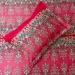 Luxury Twill Cotton Bedsheet – King Size – 3Pecs – Red Nokshi - Image 2