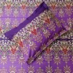 Luxury Twill Cotton Bedsheet – King Size – 3Pecs – Purple Nokshi - Image 2