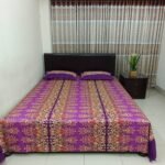 Luxury Twill Cotton Bedsheet – King Size – 3Pecs – Purple Nokshi - Image 3
