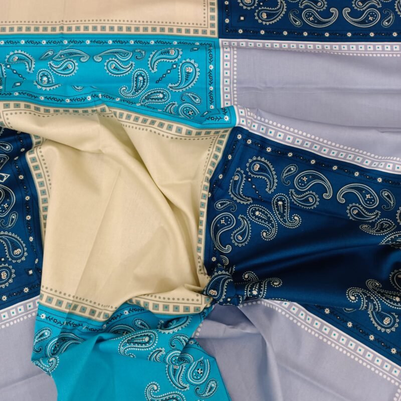 Luxury Twill Cotton Bedsheet – King Size – 3Pecs – Blue Box - Image 4