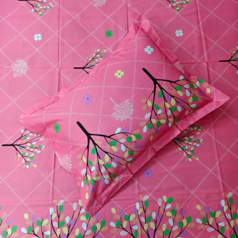 Luxury Twill Cotton Bedsheet – King Size – 3Pecs – Lux Pink - Image 3