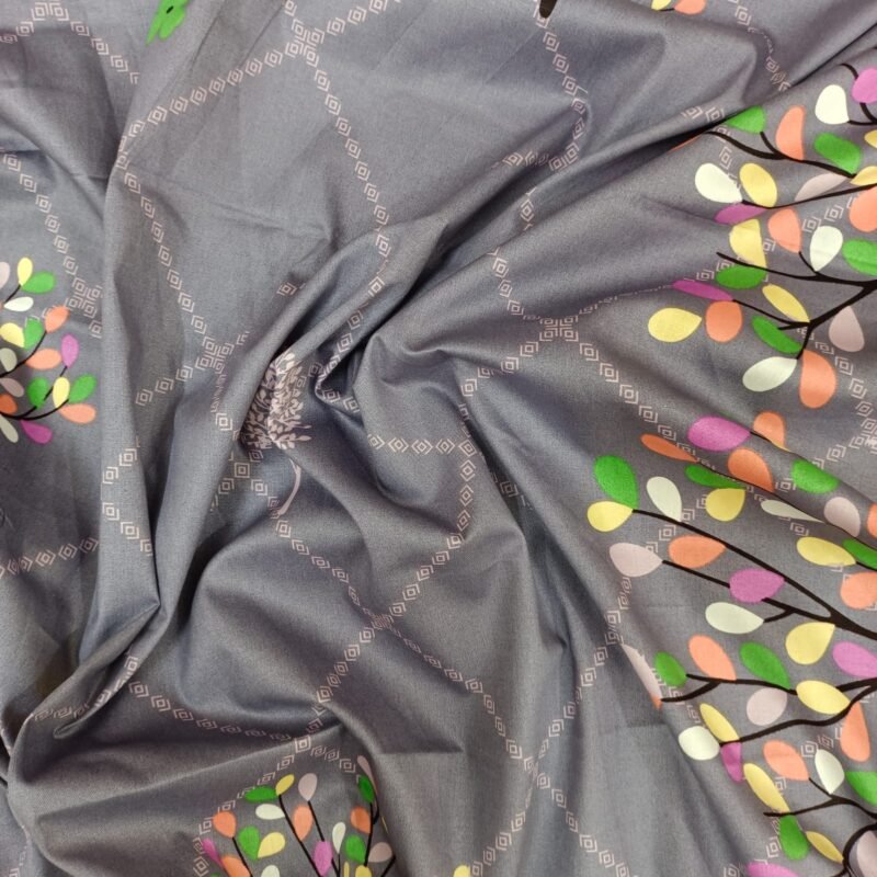 Luxury Twill Cotton Bedsheet – King Size – 3Pecs – Blue Ash - Image 4