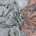 Luxury Twill Cotton Bedsheet – King Size – 3Pecs – Daman Blueash - Image 4