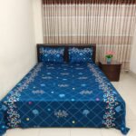 Luxury Twill Cotton Bedsheet – King Size – 3Pecs – Blue Tree