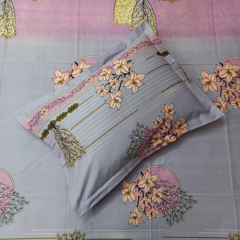 Luxury Twill Cotton Bedsheet – King Size – 3Pecs – Purple Aurora - Image 3