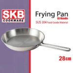 SKB Stainless Steel Special Frying Pan with SS Handle – Silver - Image 6