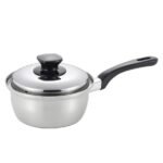 Stainless Steel Sauce Pan with SS Lid and Bakelite Handle – 16cm- Silver