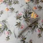 30/30 Count Luxury Exclusive Bedsheet – King Size – 4 Pecs Set – Blue Ash Leaf - Image 2