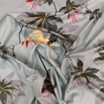 30/30 Count Luxury Exclusive Bedsheet – King Size – 4 Pecs Set – Blue Ash Leaf - Image 4