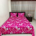 Luxury Twill Cotton Bedsheet – King Size – 3Pecs – Megenta Royel
