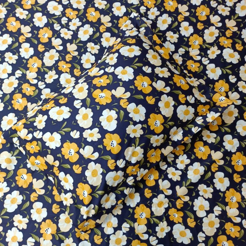 Luxury Twill Cotton Bedsheet – King Size – 3Pecs – Blue Cosmos - Image 2