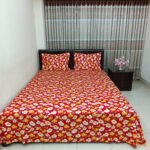 Luxury Twill Cotton Bedsheet – King Size – 3Pecs – Red Cosmos