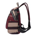 Nylon Backpack Durable Waterproof Casual Shoulder Bag (Wine Red) - Image 2