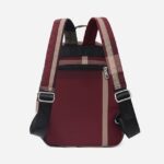 Nylon Backpack Durable Waterproof Casual Shoulder Bag (Wine Red) - Image 3
