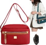 Nylon Fashion Cross-body Bag Lightweight Portable Shoulder Bag(maroon color) - Image 2