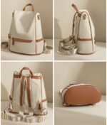 New Design Women Backpack Nylon Waterproof Anti-Theft Travel Bagpack(Apricot) - Image 2