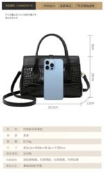Casual Tote Luxury Leather Handbags Purse Women Bag(BLACK) - Image 4