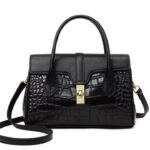 Casual Tote Luxury Leather Handbags Purse Women Bag(BLACK) - Image 5