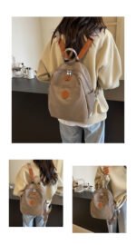 2025 New Hot Women's Backpacks Designer High Quality Soft Nylon Simple Fashion Bag(Grey) - Image 5