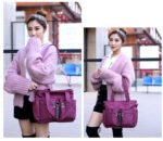 Women Casual Large Capacity Waterproof Oxford Cloth Bag(Purple) - Image 2
