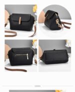 New Pu Leather Single Shoulder Niche Light Luxury Women's Bag(Black) - Image 3