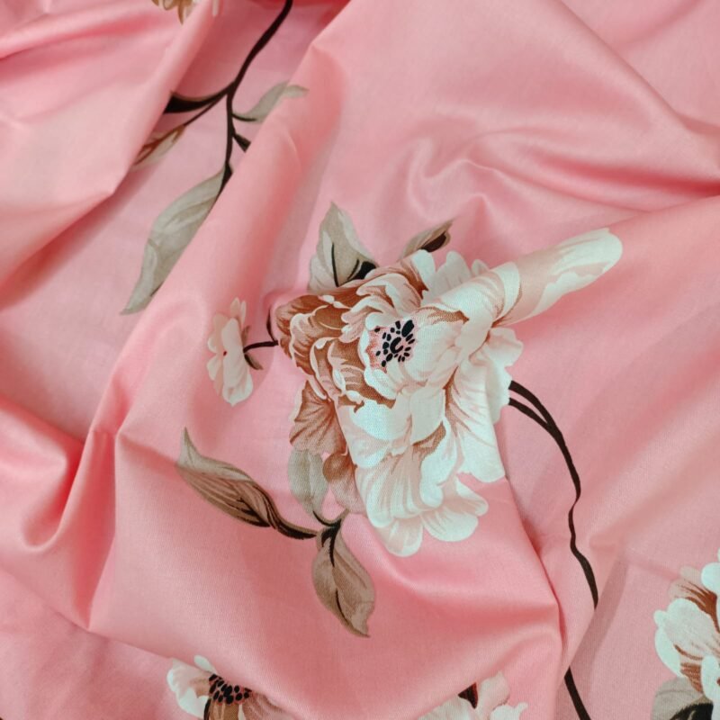 Luxury Twill Cotton Bedsheet – King Size – 3Pecs Set – Lota Pink - Image 4