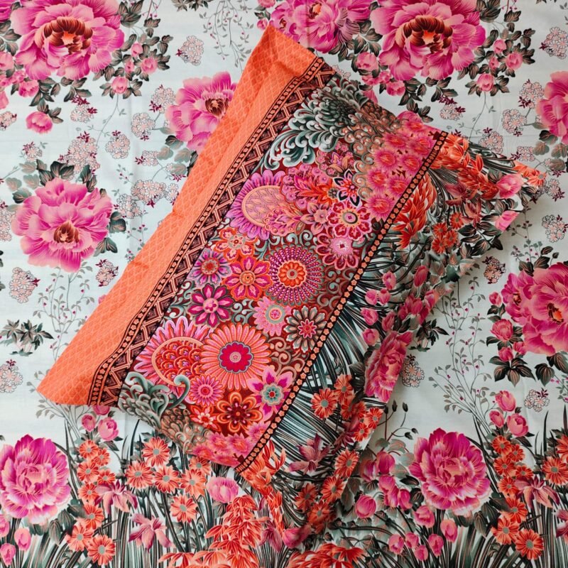 Luxury Twill Cotton Bedsheet – Borsha Pink - Image 2