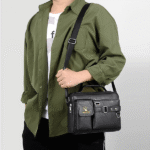 Men's Pu Leather Shoulder Bag (Black shape) - Image 2