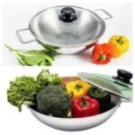 SKB 3 Layer Wok with Glass Lid, SuS304 Food Grade made by Stainless steel material