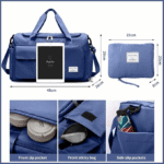 Fashionable Large Capacity Travel & Gym Bag Blue - Image 2