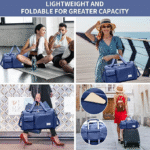 Fashionable Large Capacity Travel & Gym Bag Blue - Image 4
