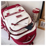 Academy Style School Bag Book Bag Lightweight College Student Backpack(Red) - Image 4