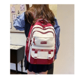 Academy Style School Bag Book Bag Lightweight College Student Backpack(Red) - Image 5