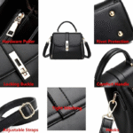 Latest Luxury Sling Shoulder Bags Women's Handbags Crossbody Bag(Black) - Image 4