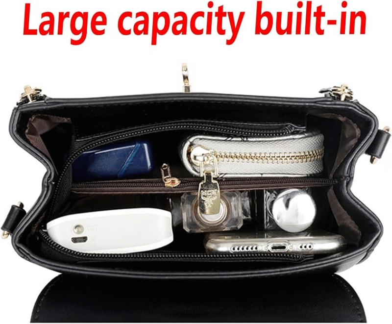 Latest Luxury Sling Shoulder Bags Women's Handbags Crossbody Bag(Black) - Image 5