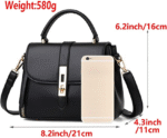 Latest Luxury Sling Shoulder Bags Women's Handbags Crossbody Bag(Black) - Image 3