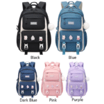 Kids Backpack Children School Bags Waterproof Primary Schoolbag Book Bag (black) - Image 4