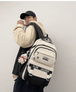 Academy Style School Bag Book Bag Lightweight College Student Backpack(Black) - Image 4