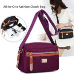 Nylon Fashion Cross-body Bag Lightweight Portable Shoulder Bag (purple color) - Image 2
