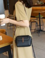 New Pu Leather Single Shoulder Niche Light Luxury Women's Bag(Black) - Image 4