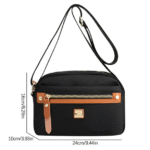 Nylon Fashion Cross-body Bag Lightweight Portable Shoulder Bag(black color) - Image 2