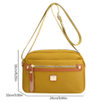 Nylon Fashion Cross-body Bag Lightweight Portable Shoulder Bag(golden color) - Image 2