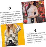 Women's PU Leather Phone Holder With Neck Strap Wallets Touch Screen Bags(black) - Image 4